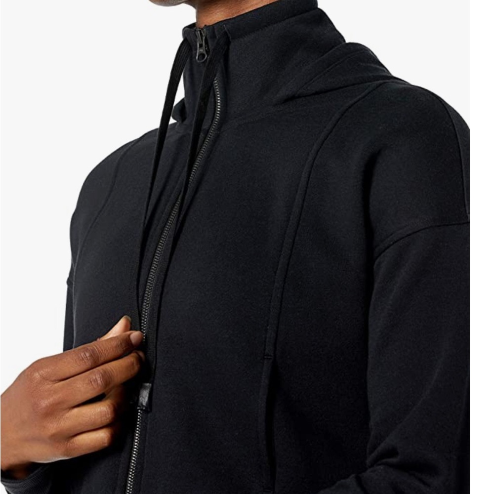 NWT CORE 10 Cropped Zip-Up Hoodie Sweatshirt Black - Picture 3 of 8